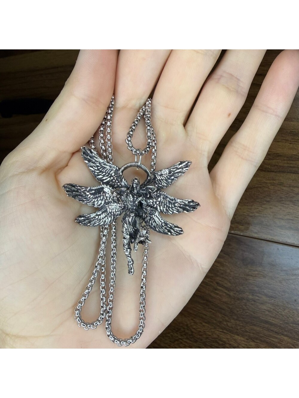 Archangel Silver Necklace Y2K A-32